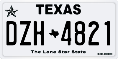 TX license plate DZH4821