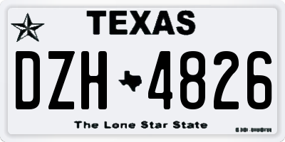 TX license plate DZH4826