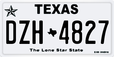TX license plate DZH4827