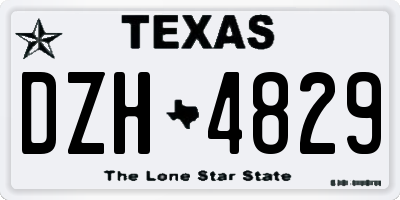 TX license plate DZH4829