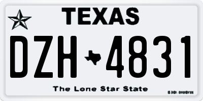 TX license plate DZH4831