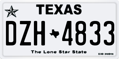 TX license plate DZH4833