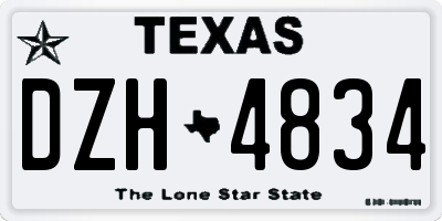 TX license plate DZH4834
