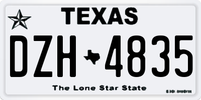 TX license plate DZH4835