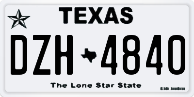 TX license plate DZH4840
