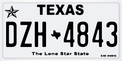 TX license plate DZH4843