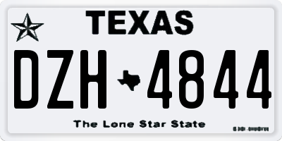 TX license plate DZH4844