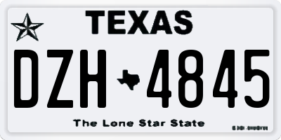 TX license plate DZH4845