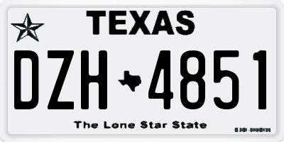 TX license plate DZH4851