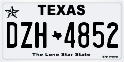 TX license plate DZH4852