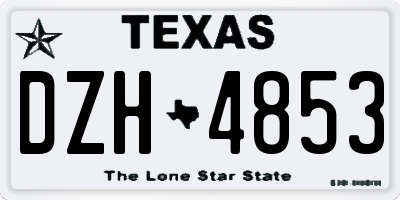 TX license plate DZH4853