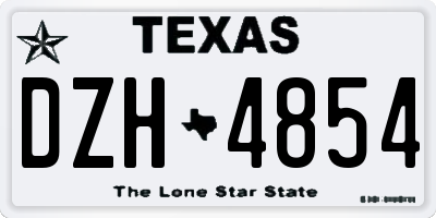 TX license plate DZH4854