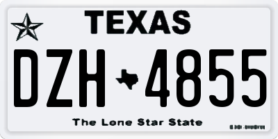TX license plate DZH4855