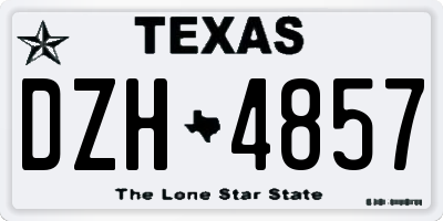 TX license plate DZH4857