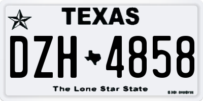 TX license plate DZH4858