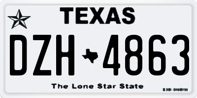 TX license plate DZH4863