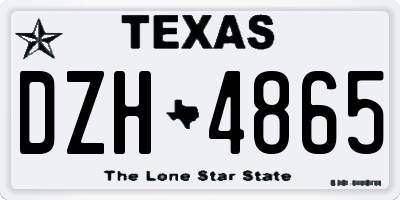 TX license plate DZH4865