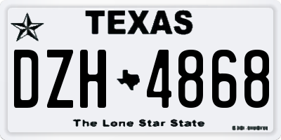 TX license plate DZH4868