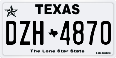 TX license plate DZH4870