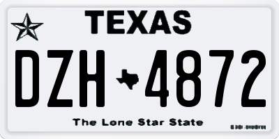 TX license plate DZH4872