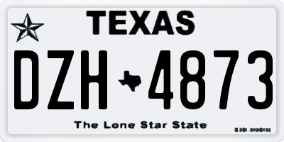 TX license plate DZH4873