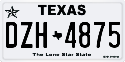 TX license plate DZH4875