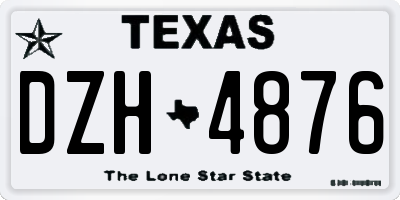 TX license plate DZH4876