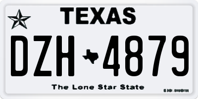TX license plate DZH4879