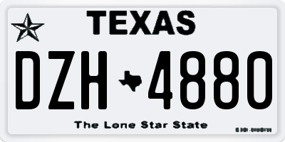 TX license plate DZH4880