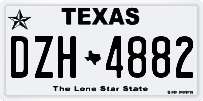 TX license plate DZH4882