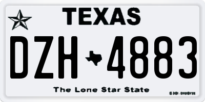 TX license plate DZH4883