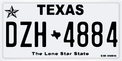 TX license plate DZH4884