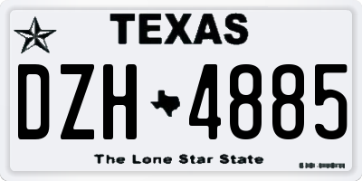 TX license plate DZH4885