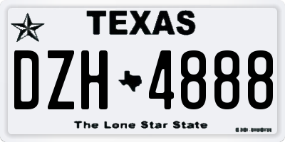 TX license plate DZH4888