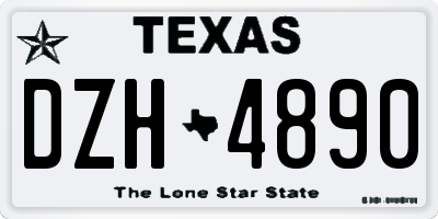 TX license plate DZH4890