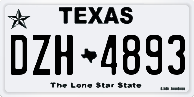 TX license plate DZH4893