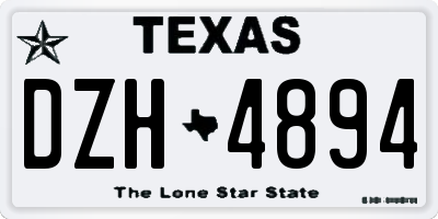 TX license plate DZH4894