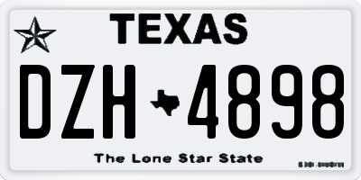 TX license plate DZH4898