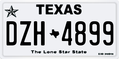 TX license plate DZH4899