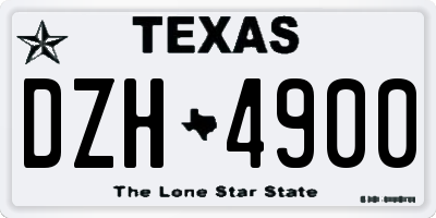 TX license plate DZH4900