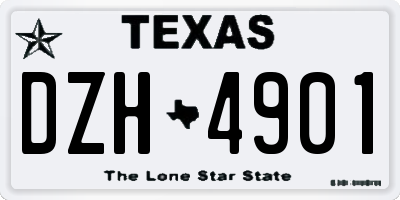 TX license plate DZH4901