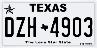 TX license plate DZH4903