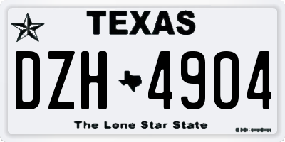 TX license plate DZH4904