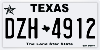 TX license plate DZH4912