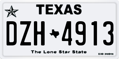 TX license plate DZH4913