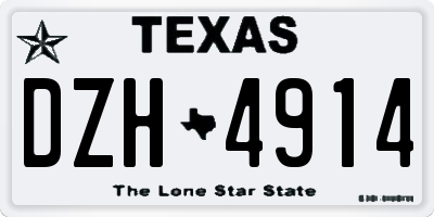 TX license plate DZH4914
