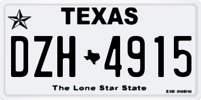 TX license plate DZH4915