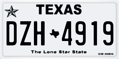 TX license plate DZH4919