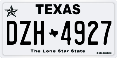 TX license plate DZH4927