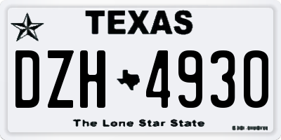 TX license plate DZH4930